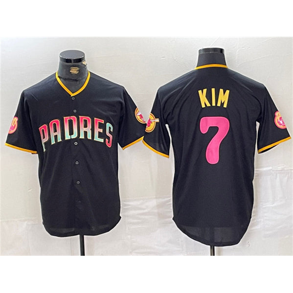San Diego Padres #7 Ha-Seong Kim Black CONTON Cool Base Stitched Jersey