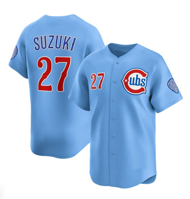 Chicago Cubs #27 Seiya Suzuki Blue CONTON 2024-25 2nd Alternate Limited Stitched Jersey