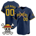 Custom Milwaukee Brewers x One Piece Navy CONTON Vapor Premier Limited Jersey - Stitched
