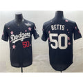 Los Angeles Dodgers #50 Mookie Betts Black CONTON 2025 World Series Patch Tokyo Series Limited Stitched Jersey