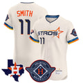 Houston Astros #11 Cam Smith Player Cream CONTON City Connect Texas Patch Vapor Premier Limited Elite Home Stitched Jerseys