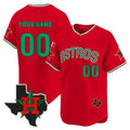 Custom Houston Astros Mexico Texas Patch Vapor Premier Limited Jersey V3 ¨C Red CONTON