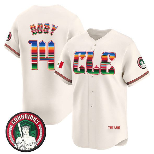 Cleveland Guardians #14 Larry Doby Cream CONTON Mexico Vapor Premier Limited Stitched Jersey