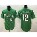 Philadelphia Phillies #12 Kyle Schwarber Green CONTON Limited Stitched Jersey