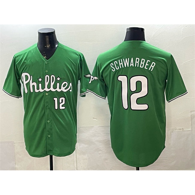 Philadelphia Phillies #12 Kyle Schwarber Green CONTON Limited Stitched Jersey