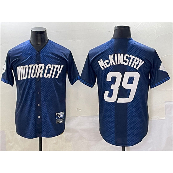Detroit Tigers #39 Zach McKinstry 2024 Navy CONTON City Connect Cool Base Limited Stitched Jersey