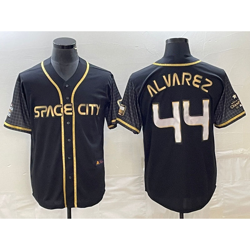 Houston Astros #44 Yordan Alvarez Black CONTON City Connect Cool Base Stitched Jersey