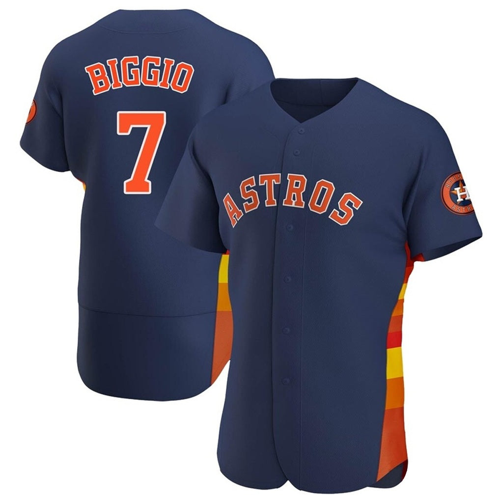 Houston Astros #7 Craig Biggio Player Navy CONTON Home Limited Elite Stitched Jerseys