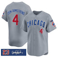 Chicago Cubs #4 Pete Crow-Armstrong Gray CONTON 'Ryne Sandberg Tribute' Vapor Limited V3 Stitched Jersey