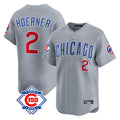 Chicago Cubs #2 Nico Hoerner Player Gray CONTON Road 150th Anniversary Limited Home Stitched Jerseys