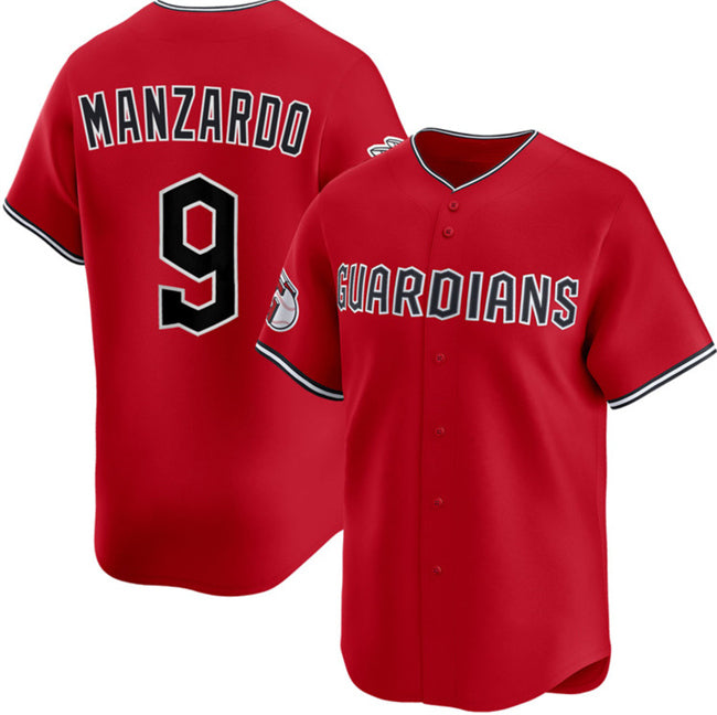 Cleveland Guardians #9 Kyle Manzardo Red CONTON Alternate Limited Stitched Jersey