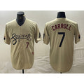 Arizona Diamondbacks #7 Corbin Carroll Number 2021 Gold CONTON City Connect Cool Base Stitched Jerseys