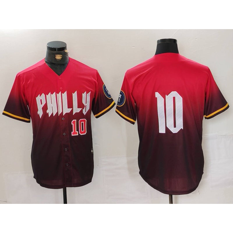 Philadelphia Phillies #10 JT Realmuto Red CONTON 2024 City Connect Limited Stitched Jerseys