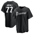 Atlanta Braves #77 Joe Jimenez Player Black CONTON Home Game Stitched Jerseys