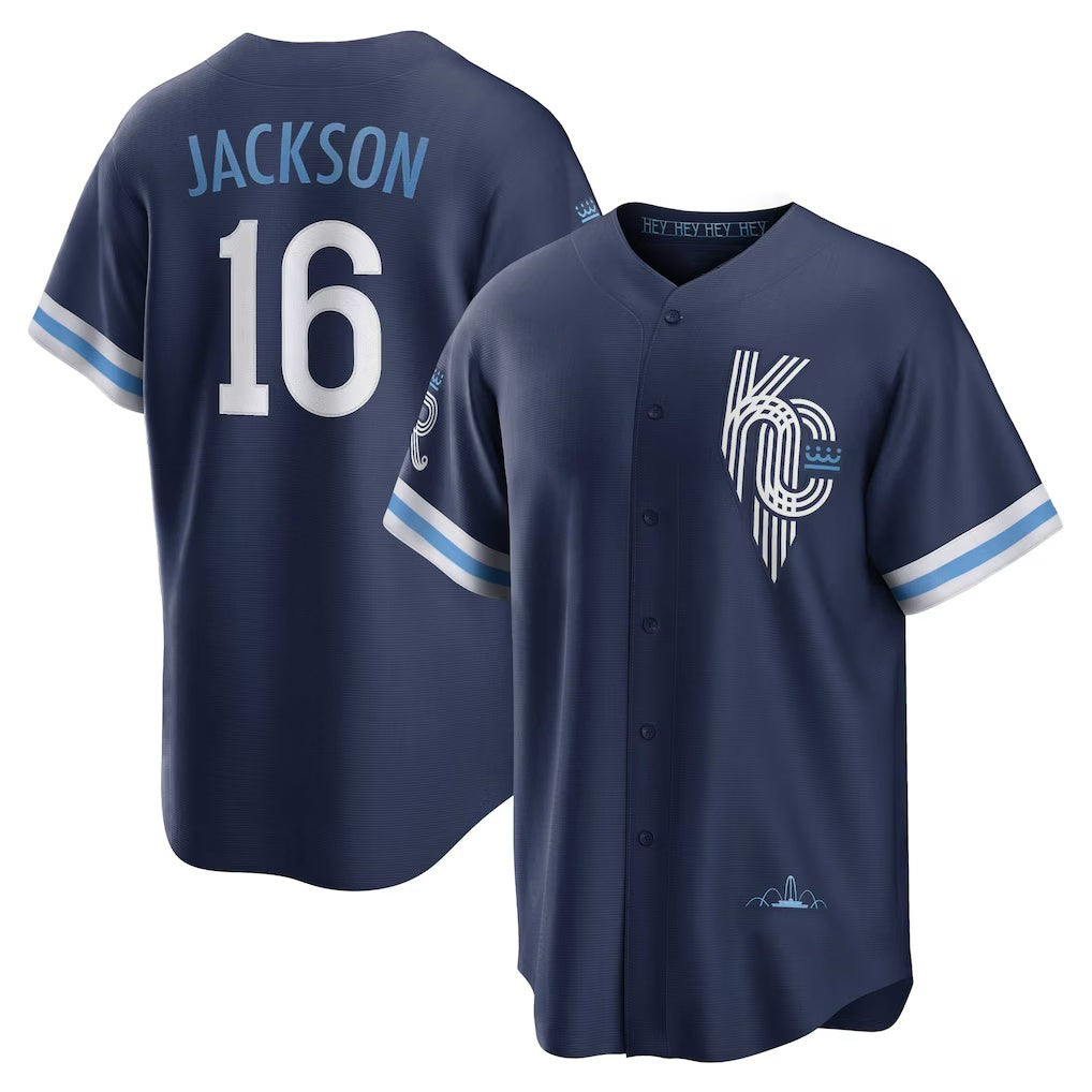 Kansas City Royals #16 Bo Jackson Navy CONTON City Connect Replica Player Jersey