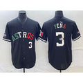 Houston Astros #3 Jeremy Pena Number Mexico Black CONTON Cool Base Stitched Jersey