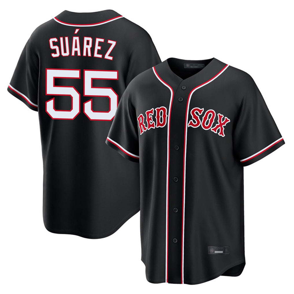 Boston Red Sox #55 Ranger Suarez Player Black CONTON Out Home Game Stitched Jerseys