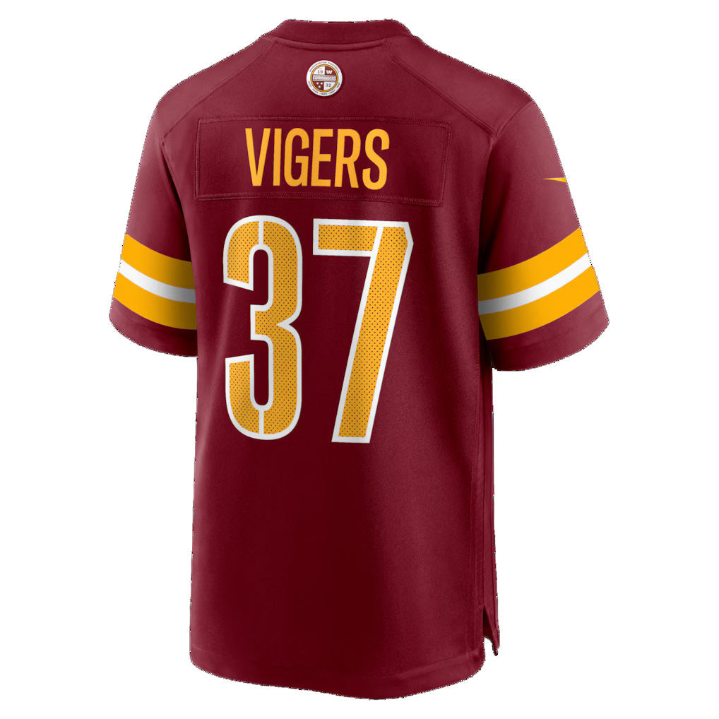 W.Commanders #37 Car'lin Vigers Burgundy CONTON Team Game Jersey