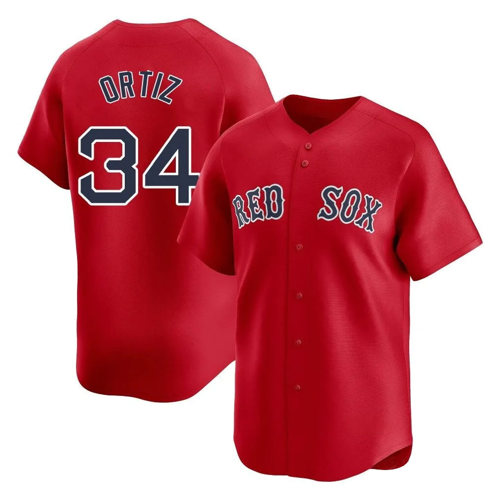 Boston Red Sox #34 David Ortiz Player Red CONTON Limited Home Game Stitched Jerseys1