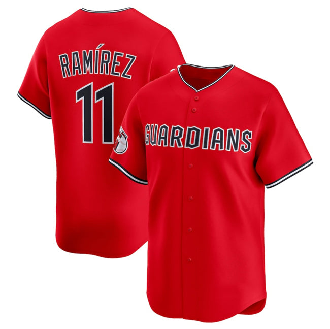 Cleveland Guardians #11 Jose Ramirez Red CONTON Alternate Limited Stitched Jersey