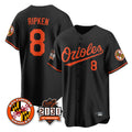 Baltimore Orioles #8 Cal Ripken Player Black CONTON 30th Anniversary of 2131 Home Game Stitched Jerseys