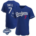 Los Angeles Dodgers #7 Blake Snell Player Royal CONTON Limited Elite World Series Meet Home Stitched Jerseys
