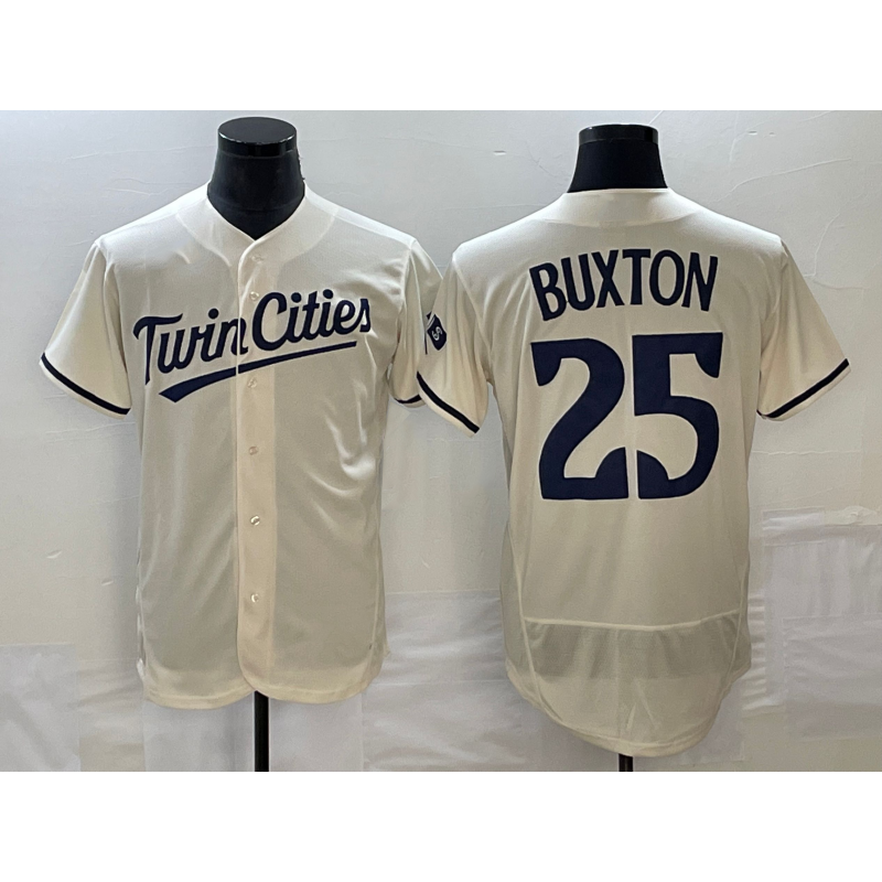 Minnesota Twins #25 Byron Buxton 2023 Cream CONTON Flex Base Stitched Jersey