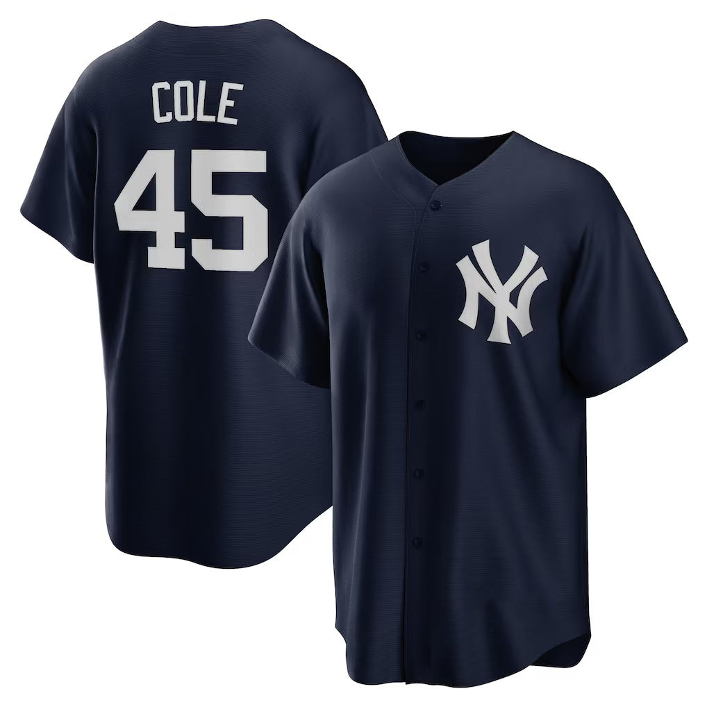 New York Yankees #45 Gerrit Cole Navy CONTON Alternate Replica Player Name Jersey