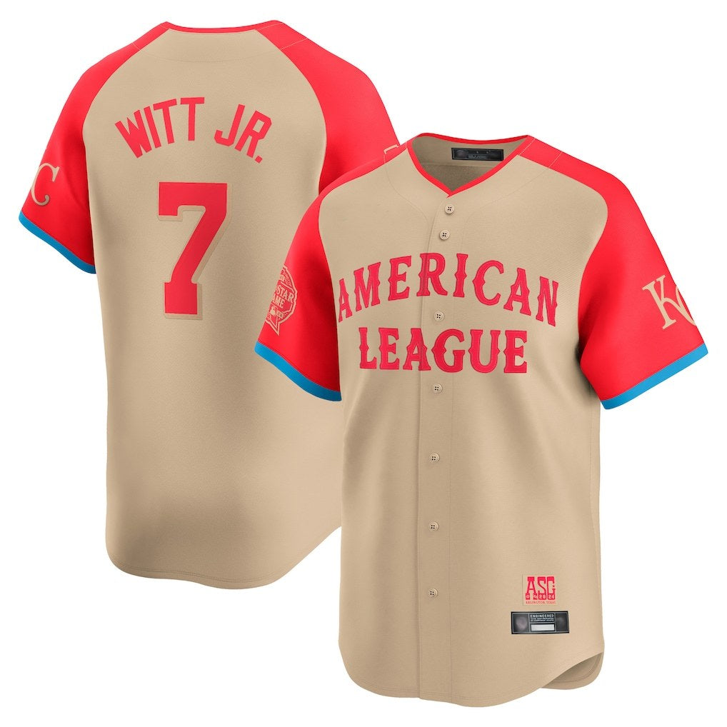 Kansas City Royals #7 Bobby Witt Jr. Player Cream CONTON American League All-Star Game Limited Home Stitched Jerseys