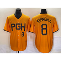 Pittsburgh Pirates #8 Willie Stargell Number Gold CONTON 2023 City Connect Stitched Jersey 2