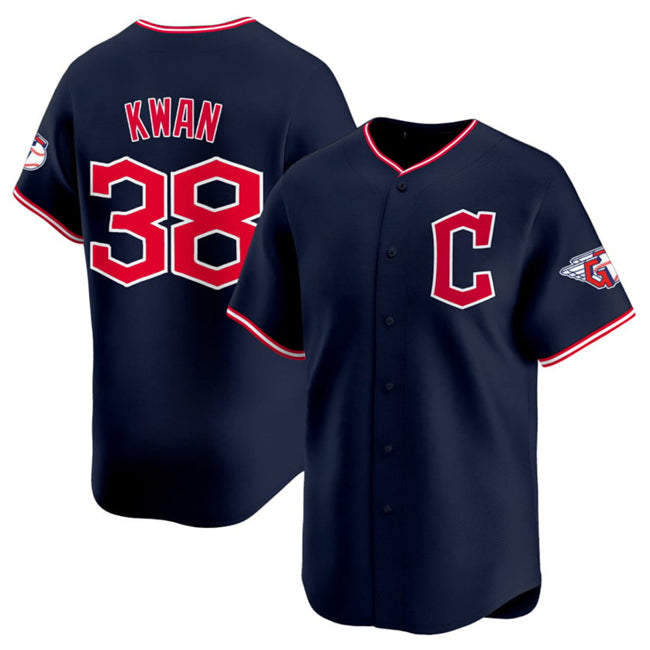 Cleveland Guardians #38 Steven Kwan Navy CONTON 2025 Alternate Limited Stitched Jersey