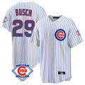 Chicago Cubs #29 Michael Busch Player White CONTON 150th Anniversary Home Game Stitched Jerseys