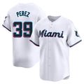 Miami Marlins #39 Eury Perez Player White CONTON Home Limited Stitched Jerseys