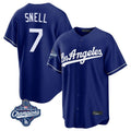 Los Angeles Dodgers #7 Blake Snell Player Royal CONTON Game World Series Meet Stitched Jerseys