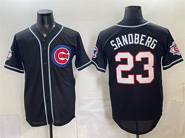 Chicago Cubs #23 Ryne Sandberg 150th Anniversary Black CONTON Out Style Vapor Premier Limited Stitched Jersey