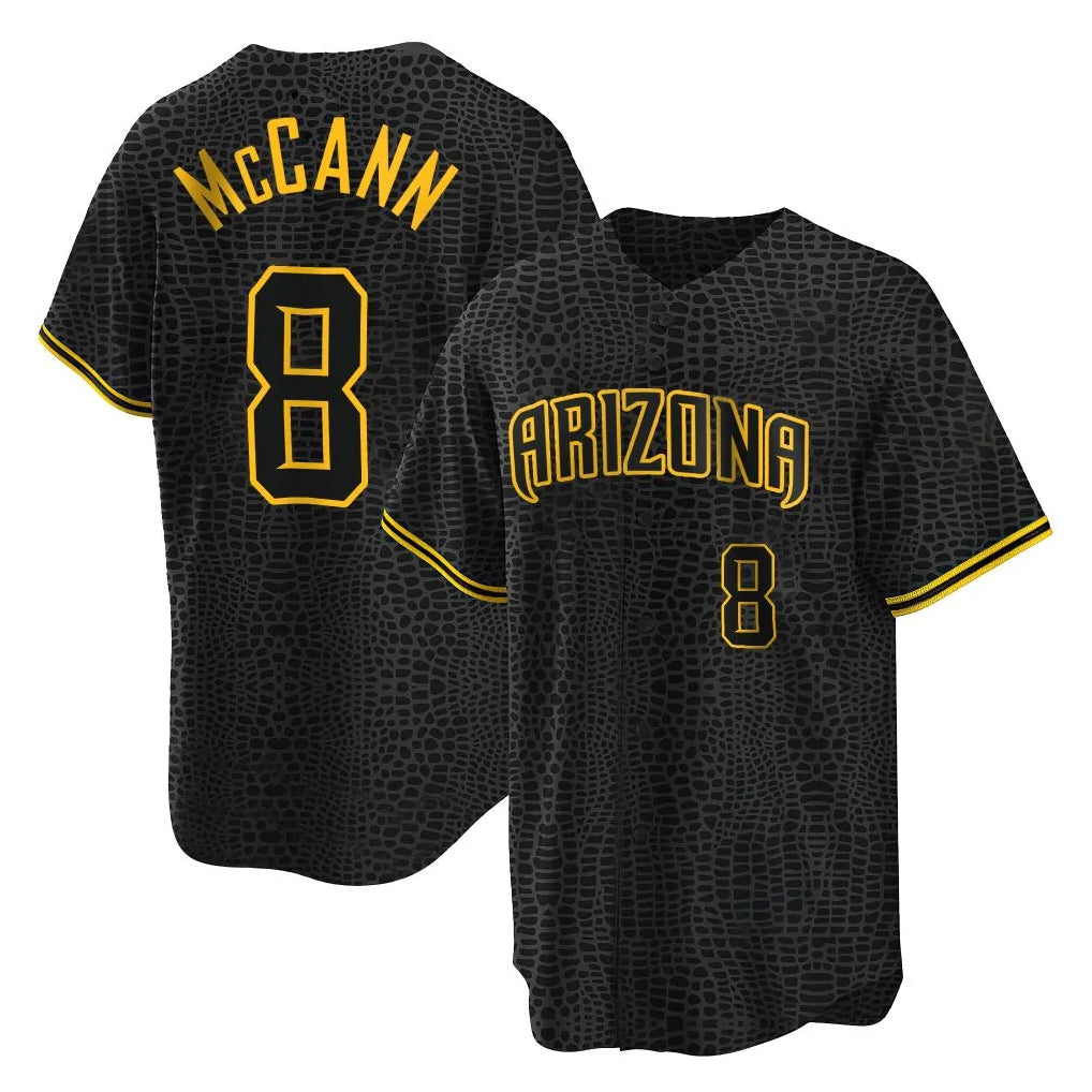 Arizona Diamondbacks #8 James McCann Player Black CONTON Snake Skin City Home Game Stitched Jerseys