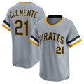 Pittsburgh Pirates #21 Roberto Clemente Gray CONTON Throwback Cooperstown Collection Limited Jersey