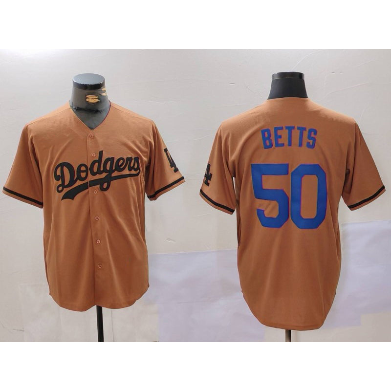 Los Angeles Dodgers #50 Mookie Betts Olive CONTON Cool Base Limited Stitched Jersey