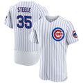 Chicago Cubs #35 Justin Steele White CONTON Home Flex Base Player Jersey
