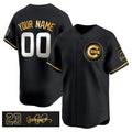 Custom Chicago Cubs Active Player Black Gold CONTON 'Ryne Sandberg Tribute' Vapor Limited V3 Stitched Jersey
