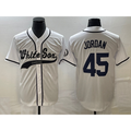 Chicago White Sox #45 Michael Jordan White CONTON Cool Base Stitched Jersey