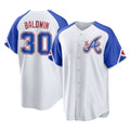 Atlanta Braves #30 Drake Baldwin Player White CONTON City Connect Home Game Stitched Jerseys