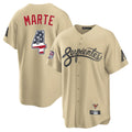 Arizona Diamondbacks #4 Ketel Marte Player Tan CONTON USA 250 Fourth of July Home Game Stitched Jerseys