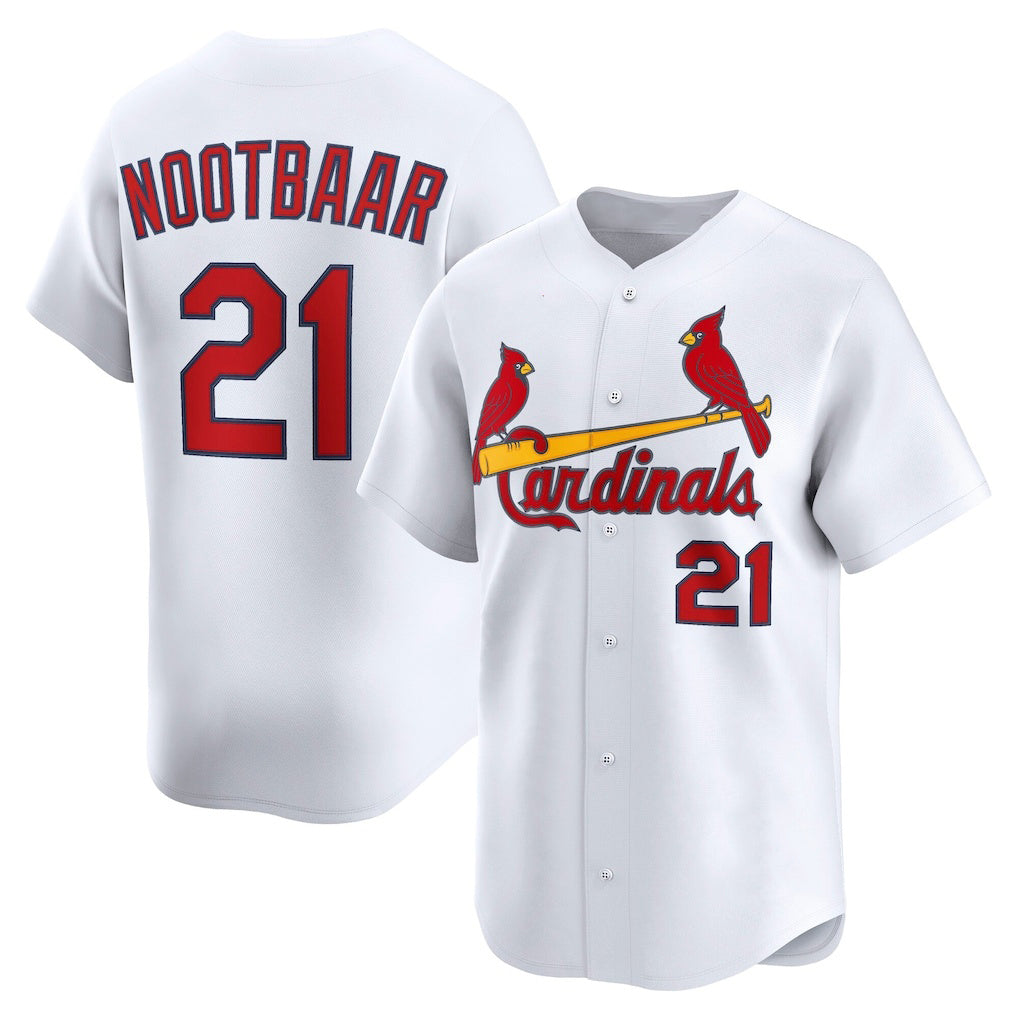 St. Louis Cardinals #21 Lars Nootbaar White CONTON Home Limited Player Jersey
