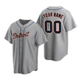 Custom Detroit Tigers Gray CONTON Stitched Cool Base Road Jersey