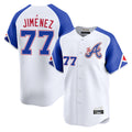 Atlanta Braves #77 Joe Jimenez Player White CONTON City Connect Limited Home Game Stitched Jerseys