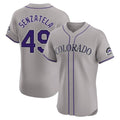 Colorado Rockies #49 Antonio Senzatela Player Gray CONTON Limited Elite Home Stitched Jerseys