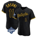 Los Angeles Dodgers #11 Roki Sasaki Player Black CONTON World Series Meet Snake Skin City Limited Elite Home Stitched Jerseys