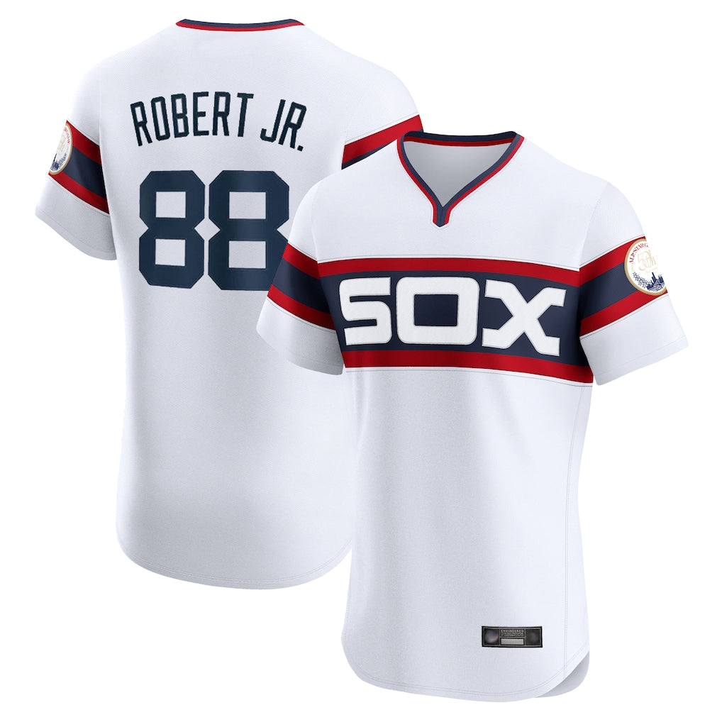 Chicago White Sox #88 Luis Robert Jr Player White CONTON T-shirt Limited Elite Home Stitched Jerseys