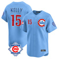 Chicago Cubs #15 Carson Kelly Player Light Blue CONTON 150th Anniversary Limited Home Stitched Jerseys